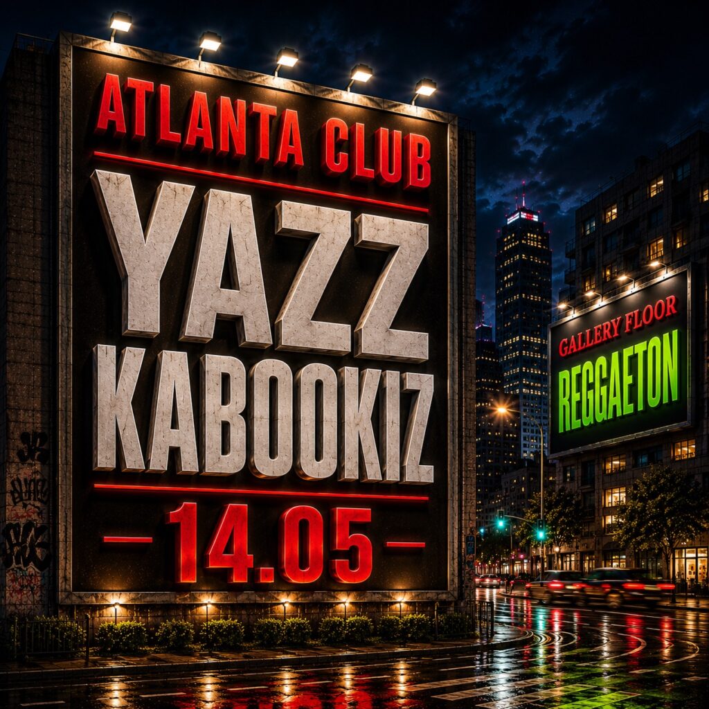 פלייר מסיבת היפ הופ ATLANTA THURSDAYS TLV עם תאריך ודיג'ייז