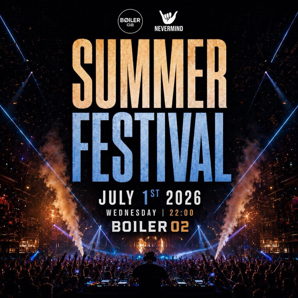 כרזת אירוע הקיץ Never Mind Summer Festival במועדון הבוילר 02 ירושלים