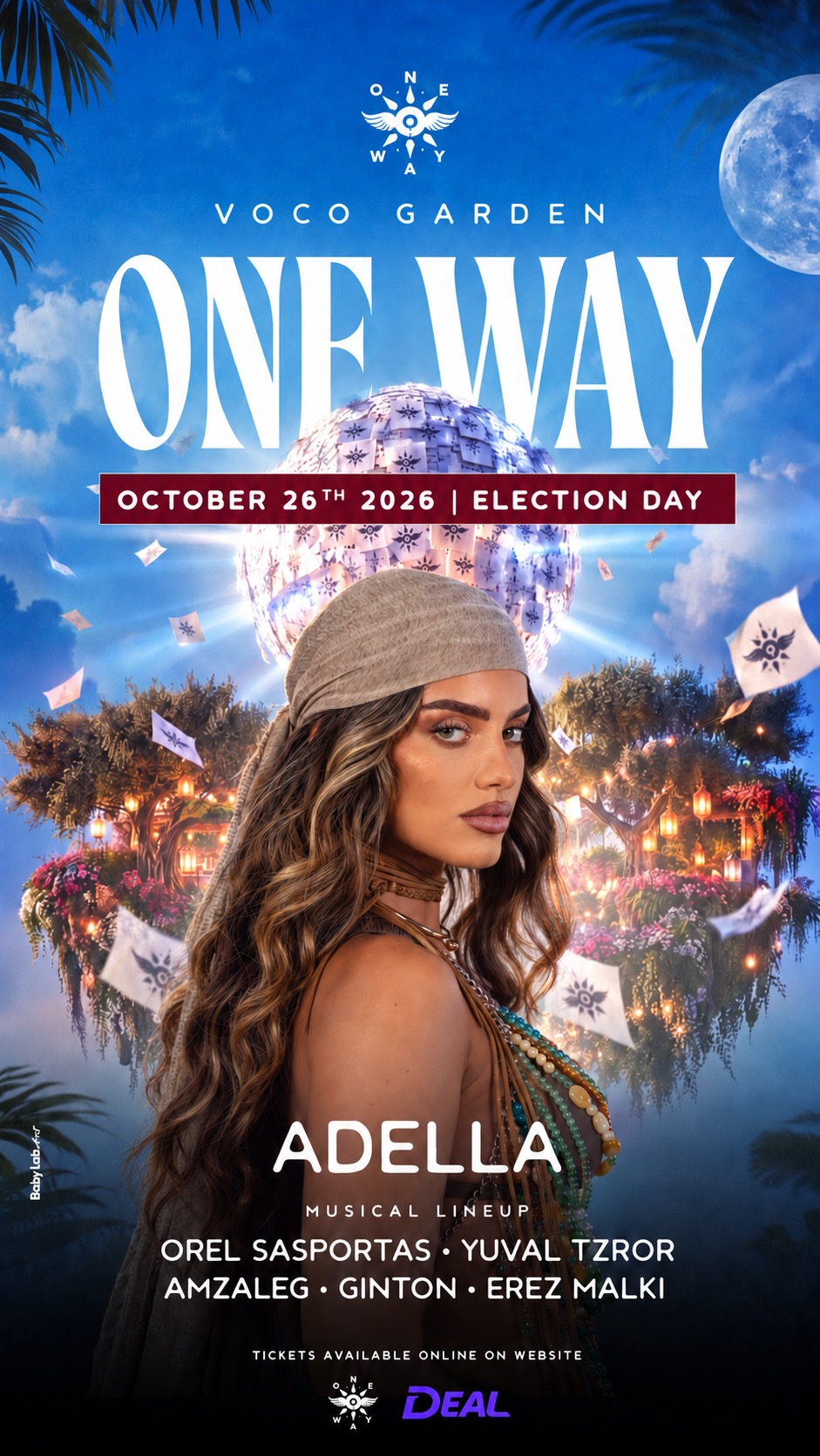 ONE WAY | וואן ווי - молодежная вечеринка в Воку Гардена в Ришон-ле-Цион с Адэллой